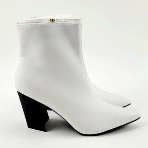 NEW Justfab Women White Fall Winter Pointy Toe Ankle Boots Size 9 US